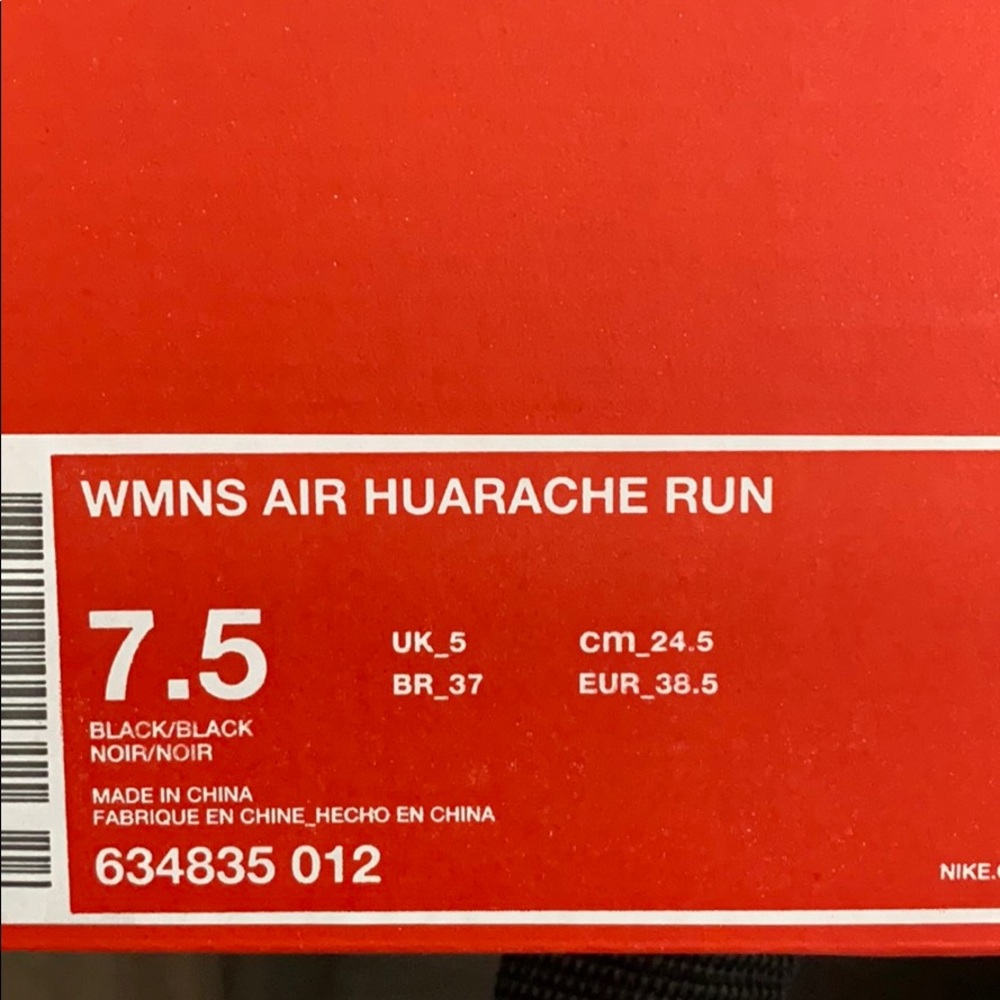 Nike Air Huarache Run Black AUTHENTIC - Picture 7 of 7